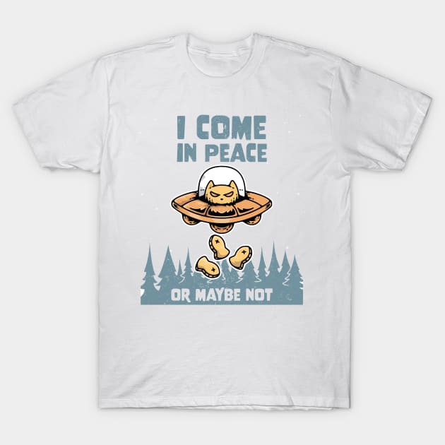 Alien Cat Galaxy Science Space Lover I Come In Peace Or Maybe Not T-Shirt by star trek fanart and more